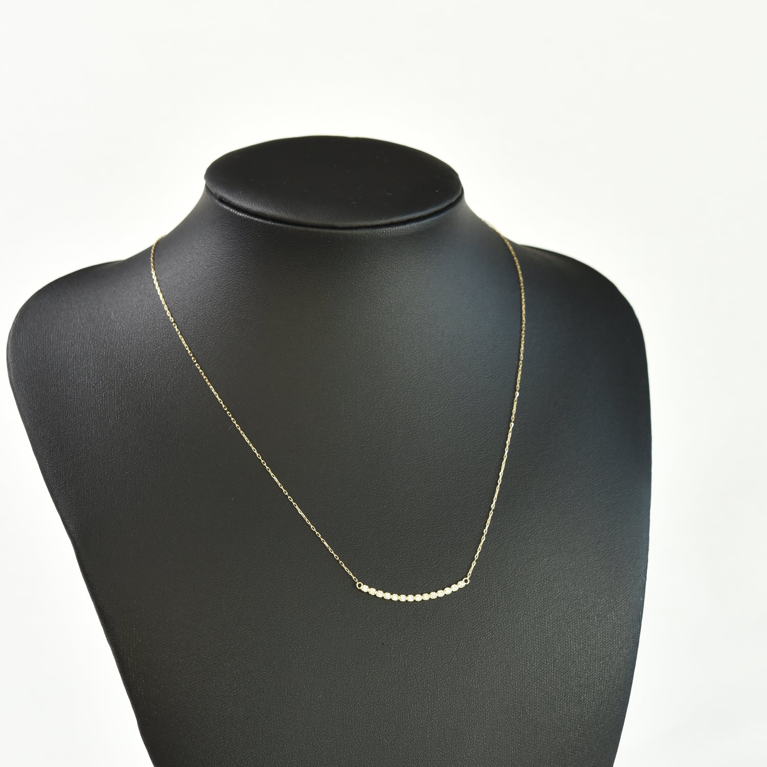 Diamond Curve Line Pendant with Chain