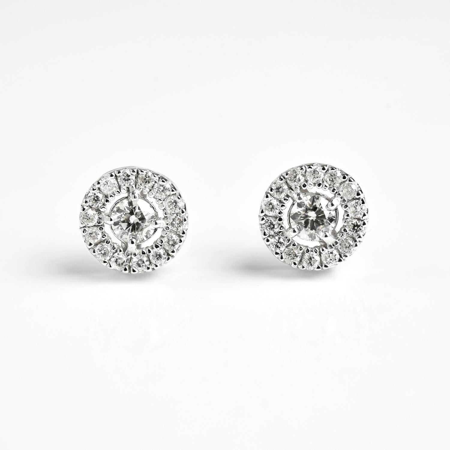 Diamond Round N Center Earrings