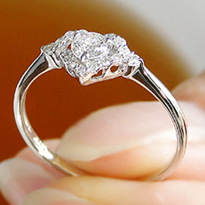 Solitaire in a Heart Ring