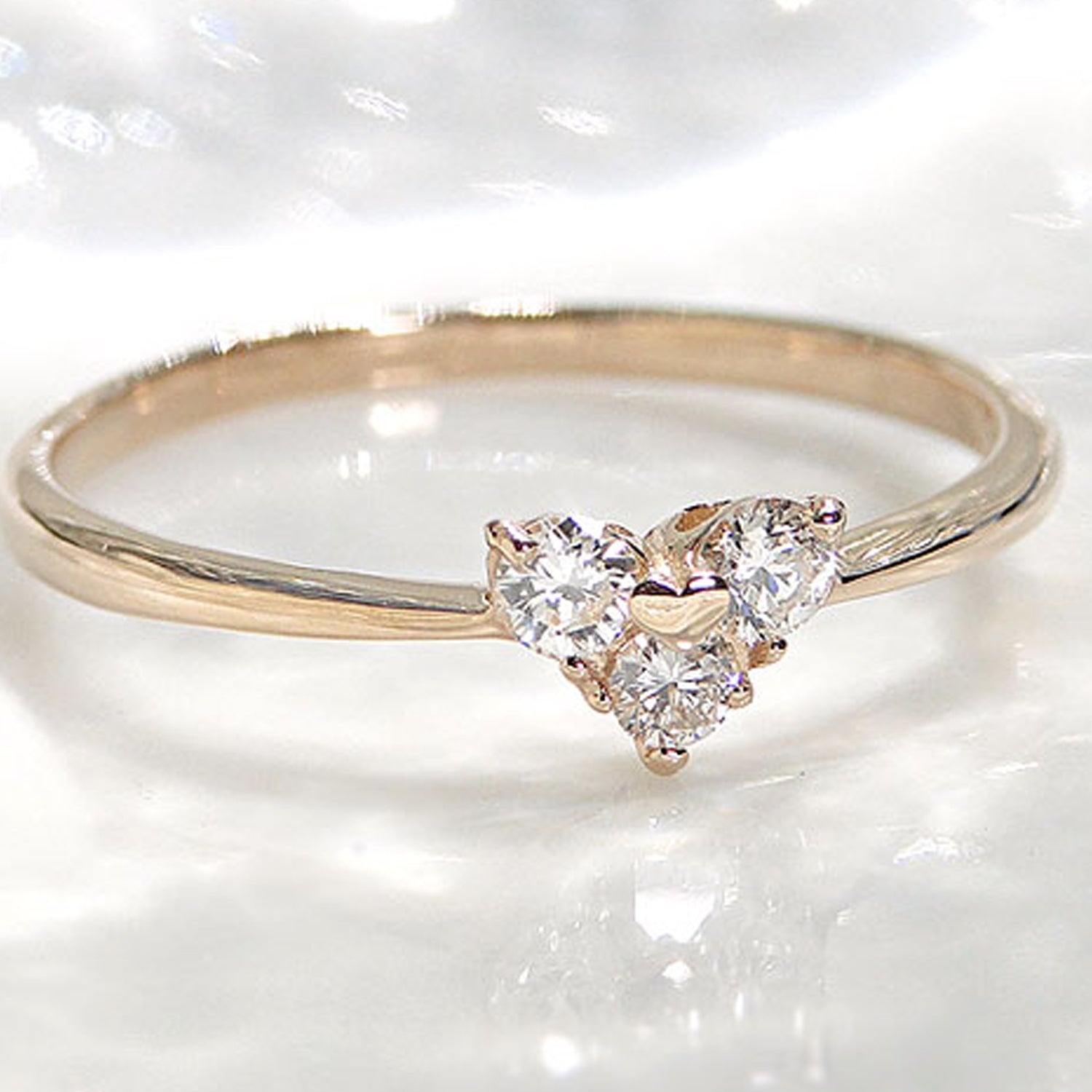 3 Diamond Heart Ring