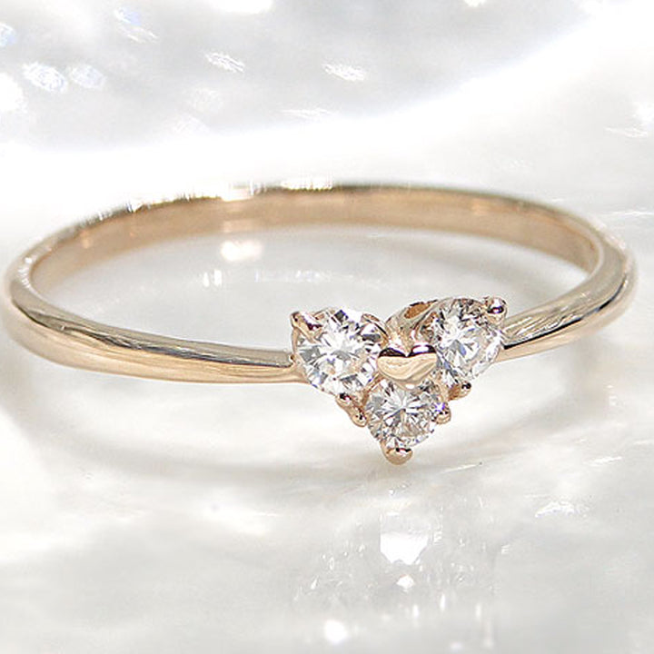 3 Diamond Heart Ring