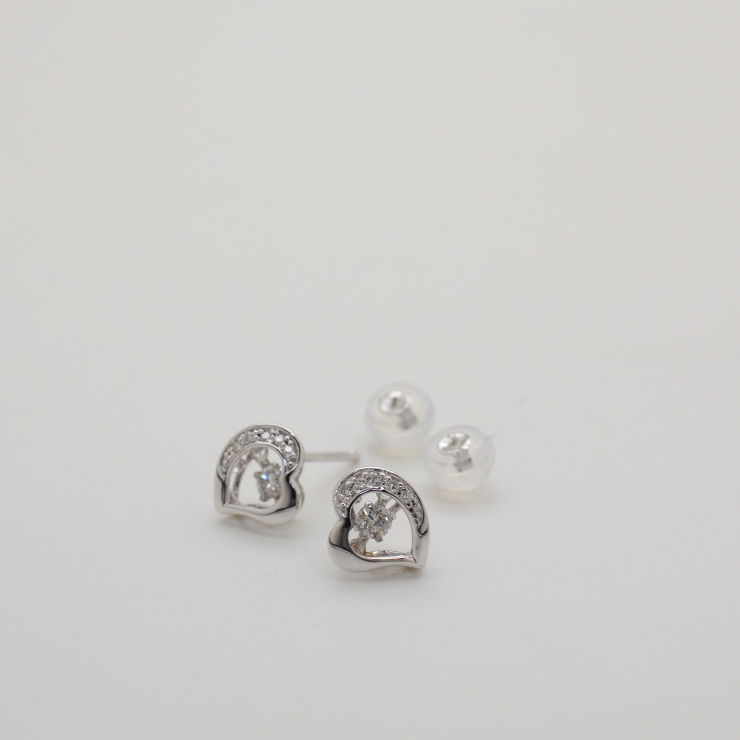 Heart Diamond Halo Earring