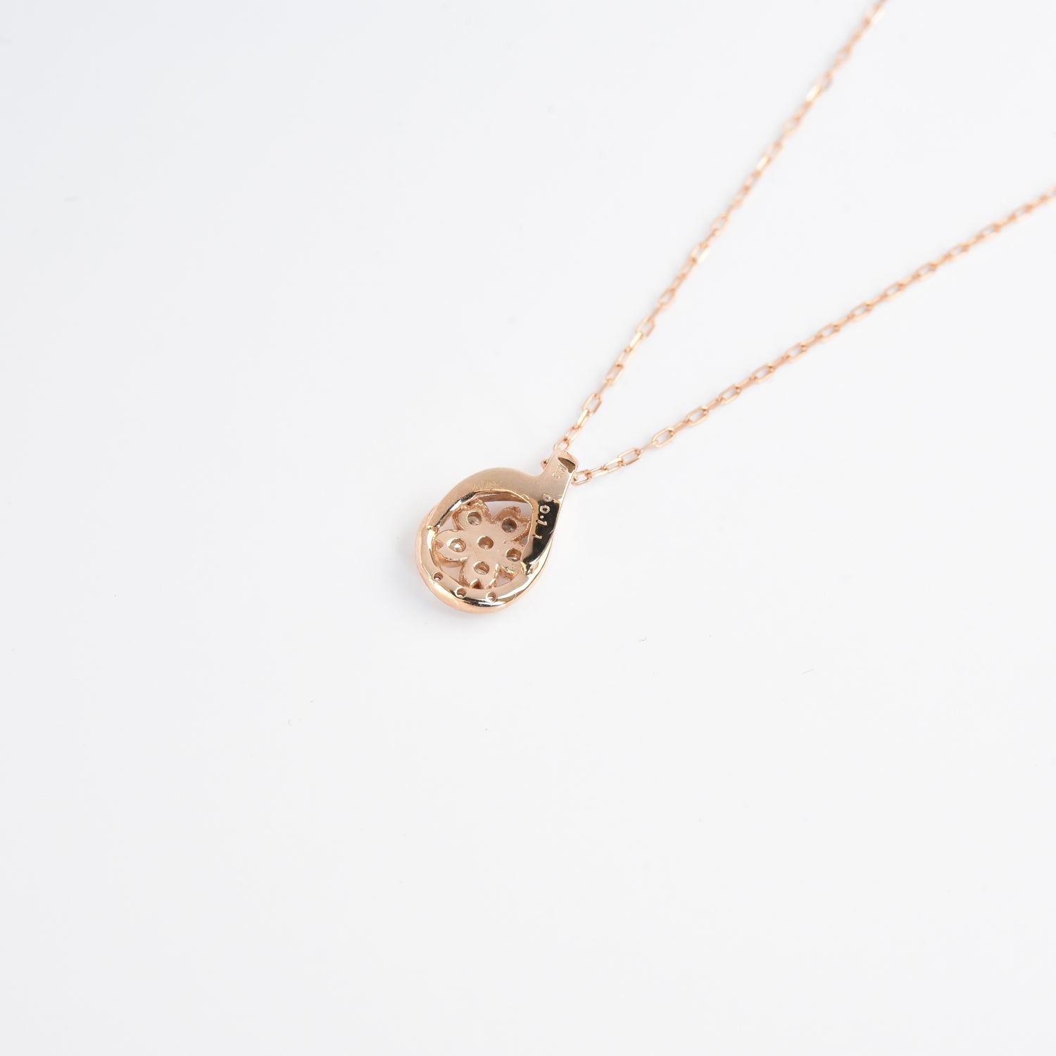 Diamond Flower in a Drop Pendant with Chain