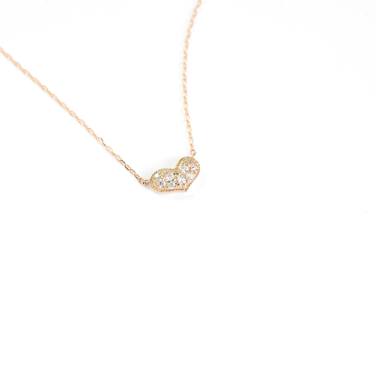 Diamond Studded Heart Pendant with Chain