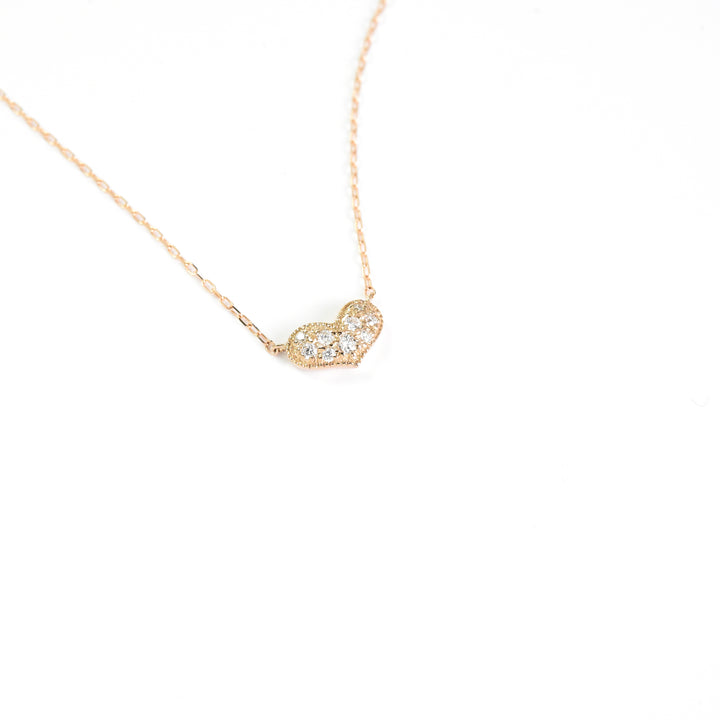Diamond Studded Heart Pendant with Chain