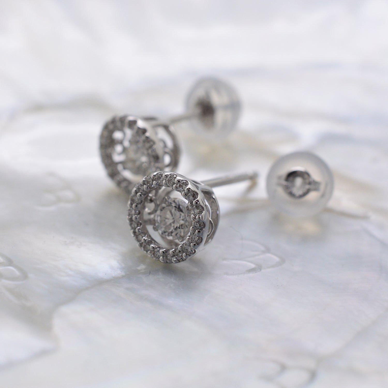 Diamond Halo Earrings
