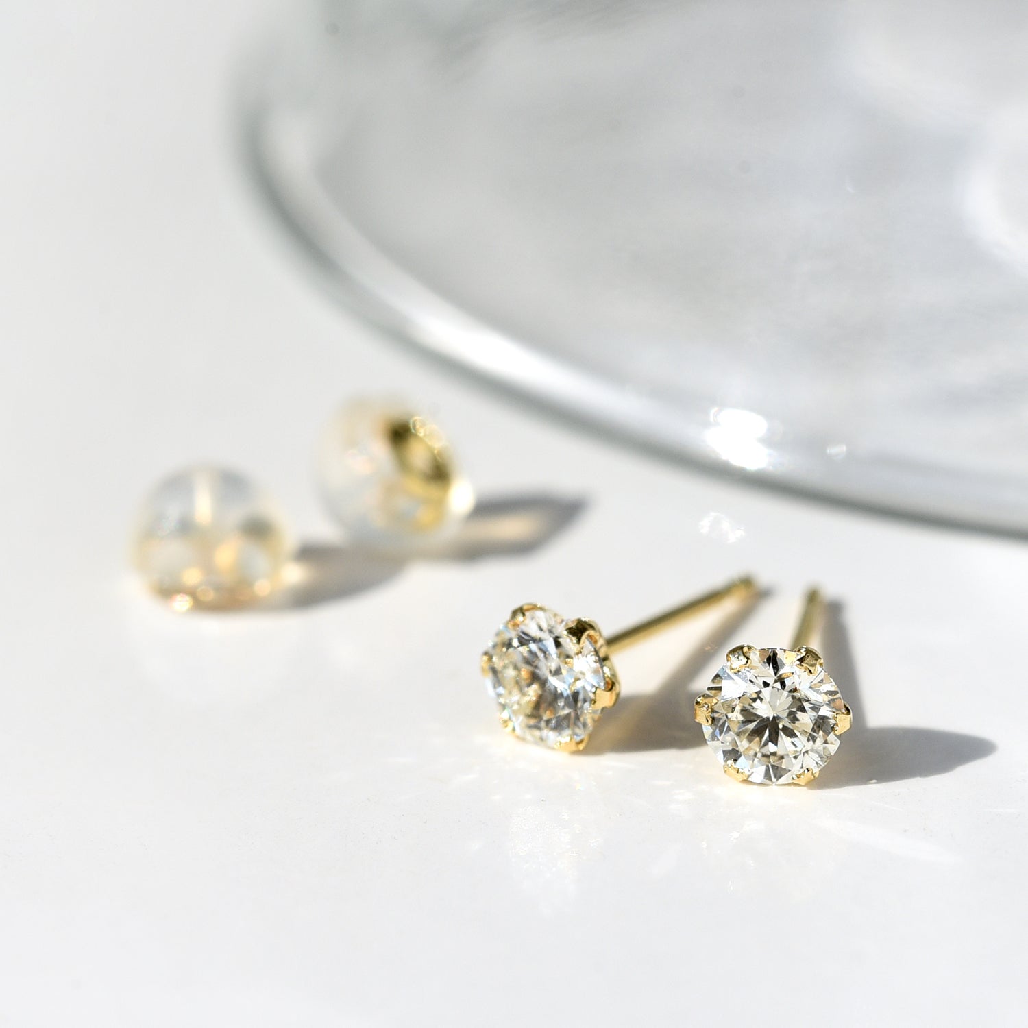 Solitaire Diamond Prong Setting Earrings