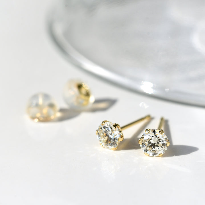 Solitaire Diamond Prong Setting Earrings