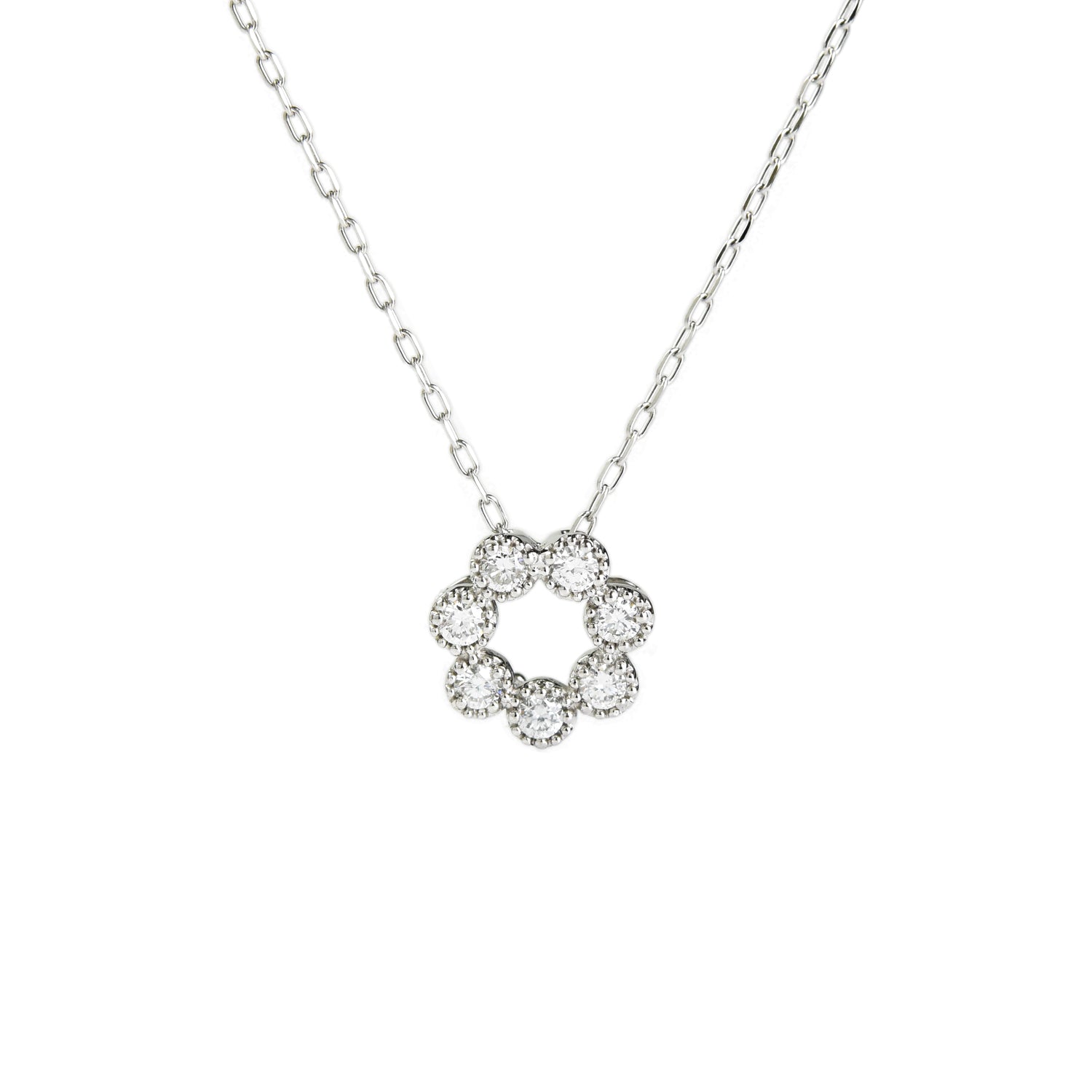 Diamond Round Pendant with Chain