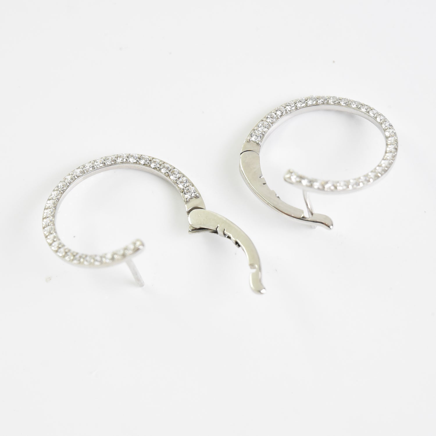 Diamond Asymetrical Hoop Earrings