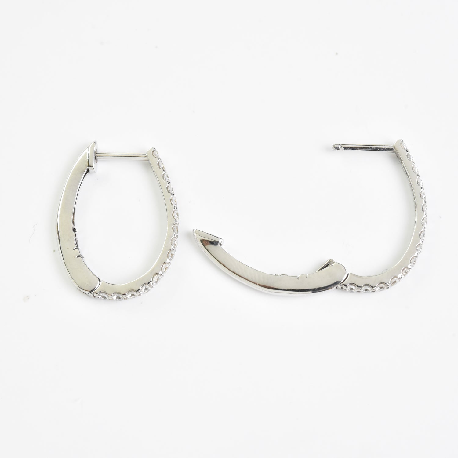 Diamond Line Hoop Earrings