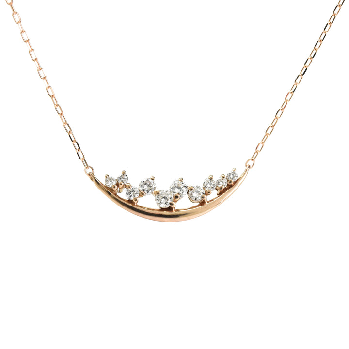 Diamonds on a Curve Pendant with Chain
