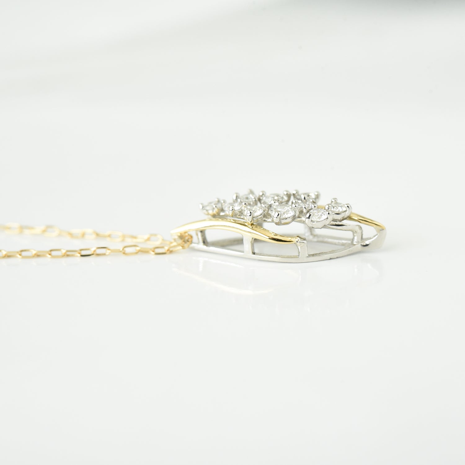 Diamonds in a Leaf Pendant with Chain