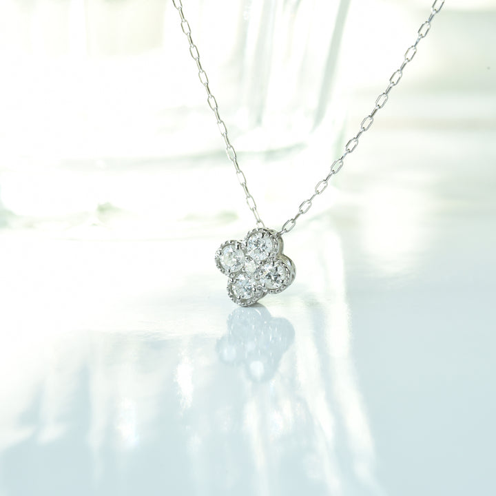 5 Diamonds Flower Pendant with Chain