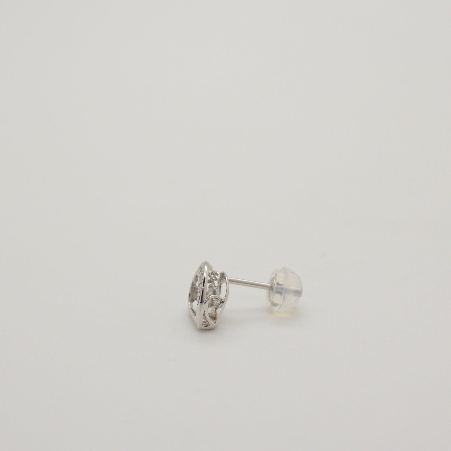 Heart Diamond Halo Earring