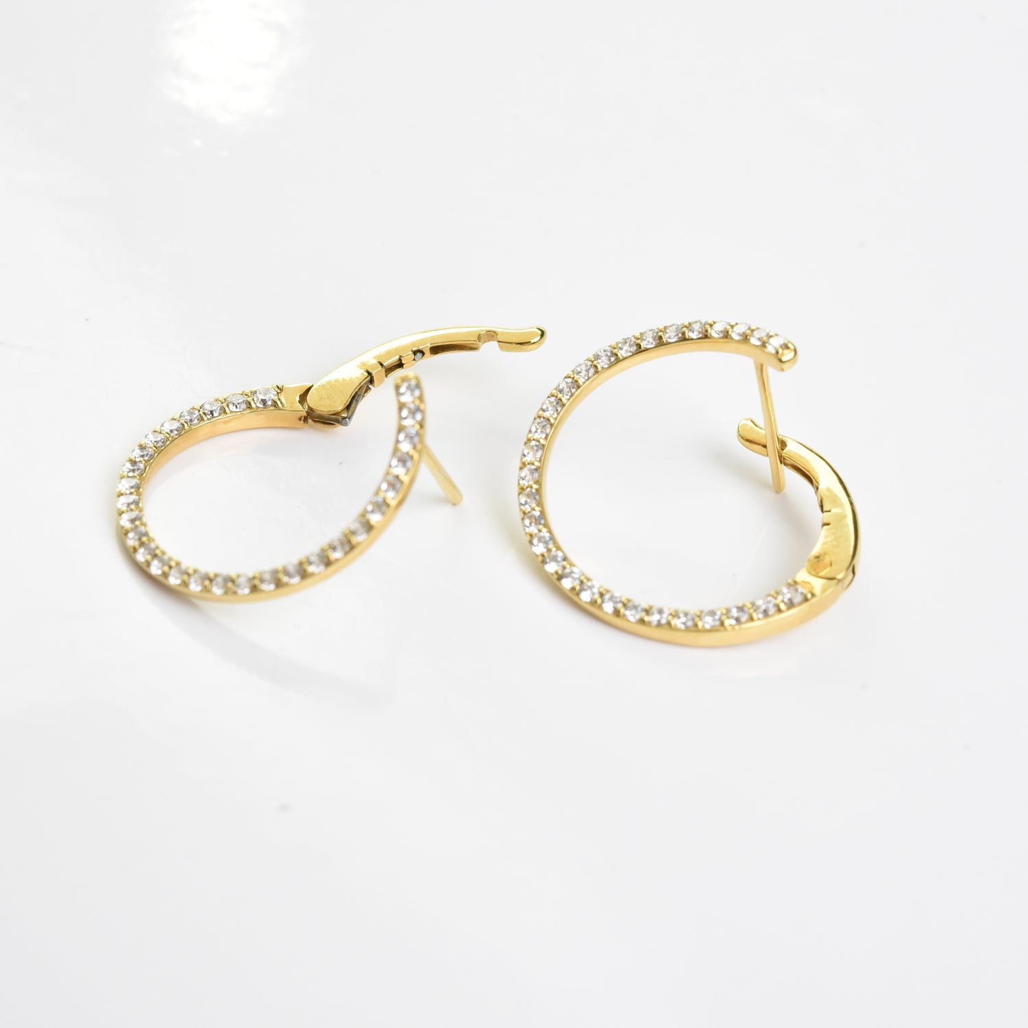 Diamond Asymetrical Hoop Earrings