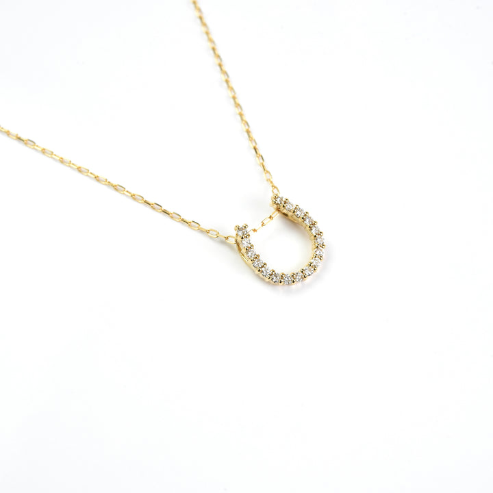 Horse Shoe Diamond Pendant with Chain