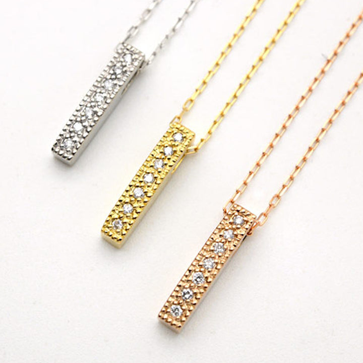 I Line Diamond Pendant With Chain