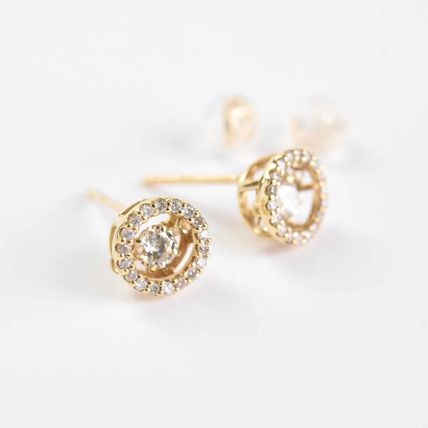 Diamond Halo Earrings