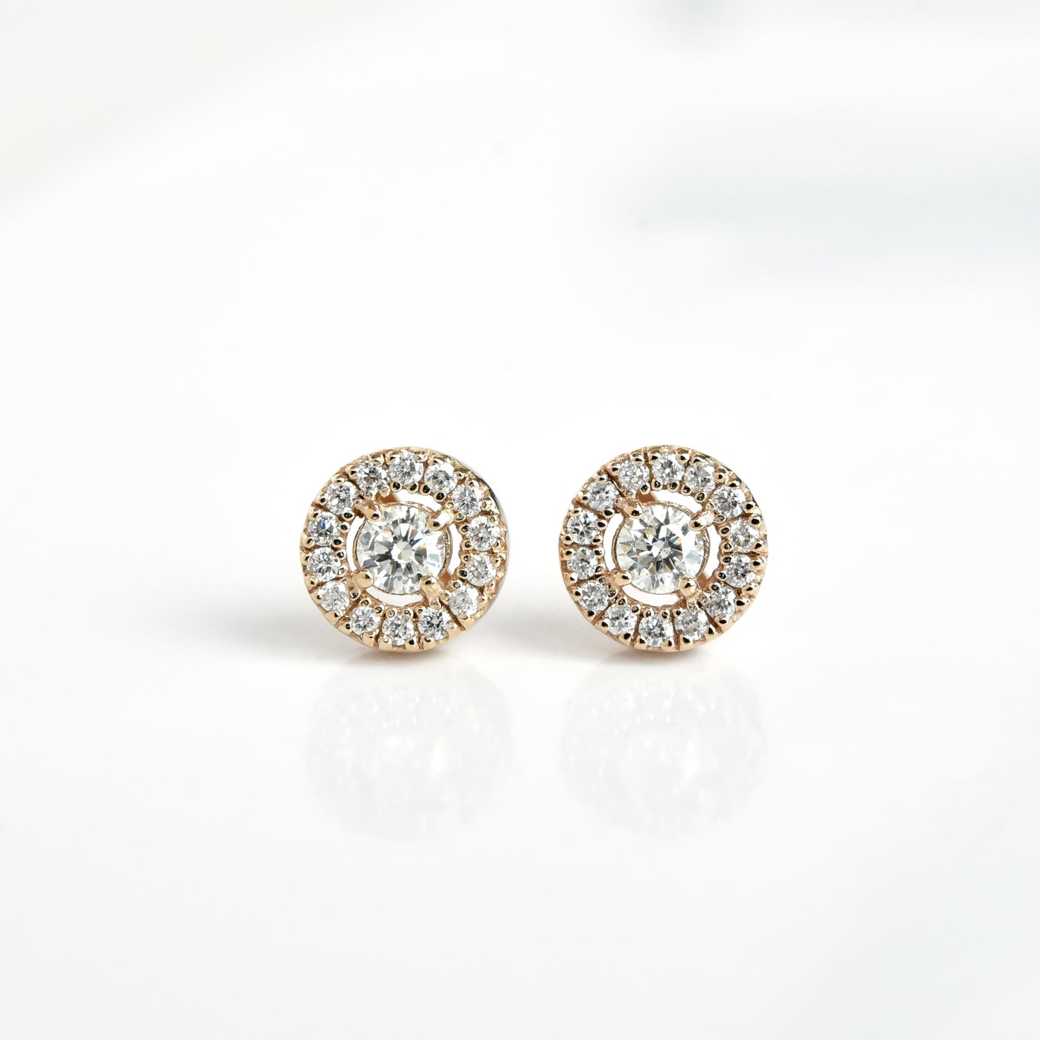 Diamond Round N Center Earrings