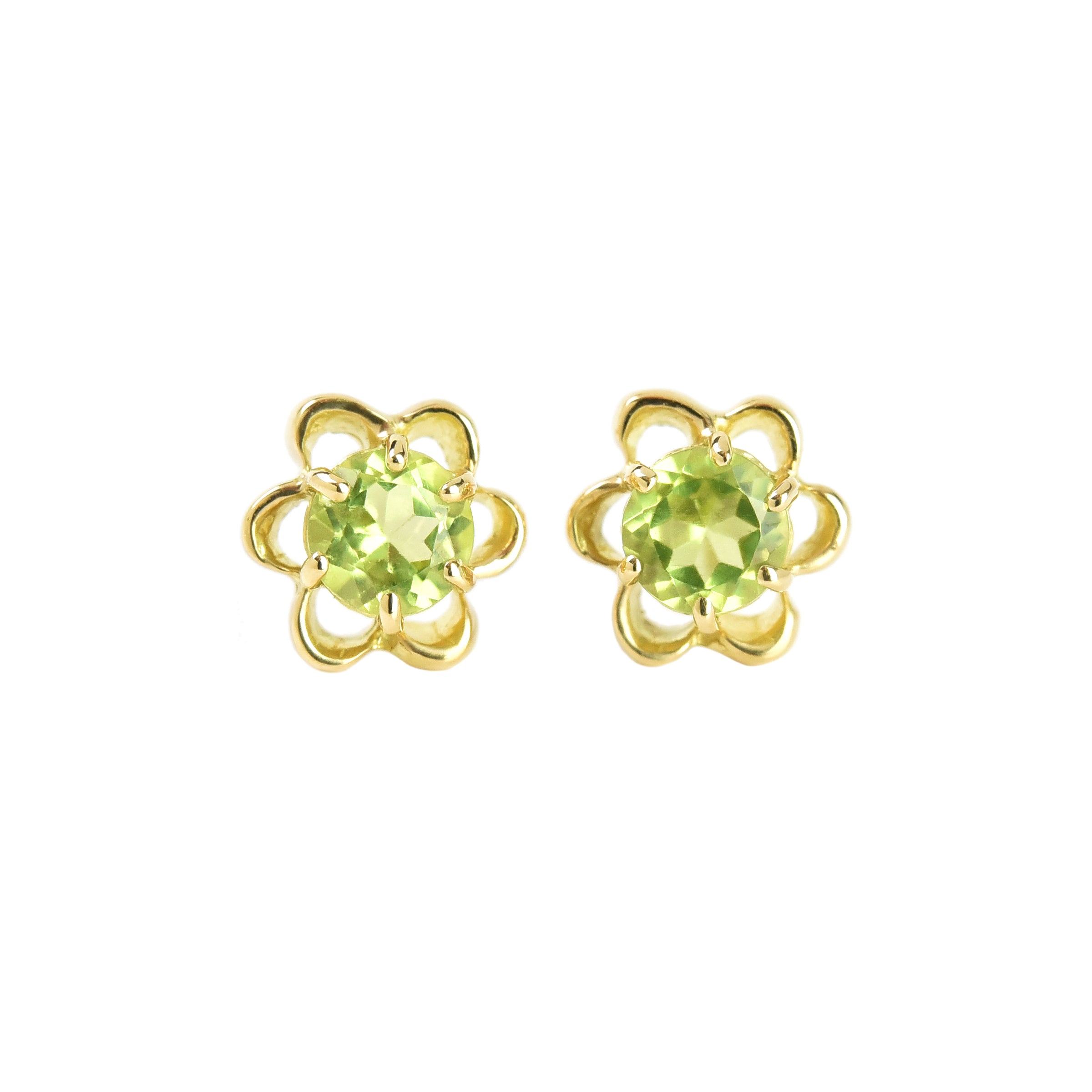 Flower with a Center Stone Earrings