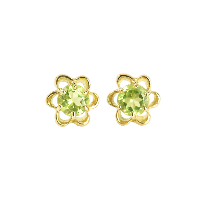Flower with a Center Stone Earrings