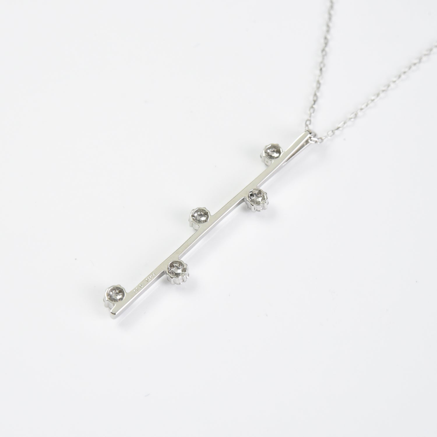 Needle Line N Diamond Pendant with Chain