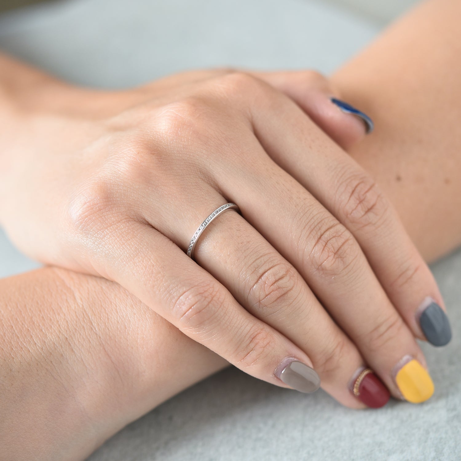 Diamond Line Band Ring