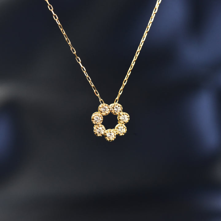 Diamond Round Pendant with Chain