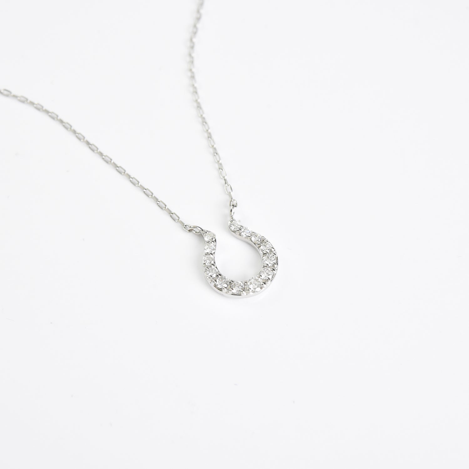 Diamond U Pendant with Chain