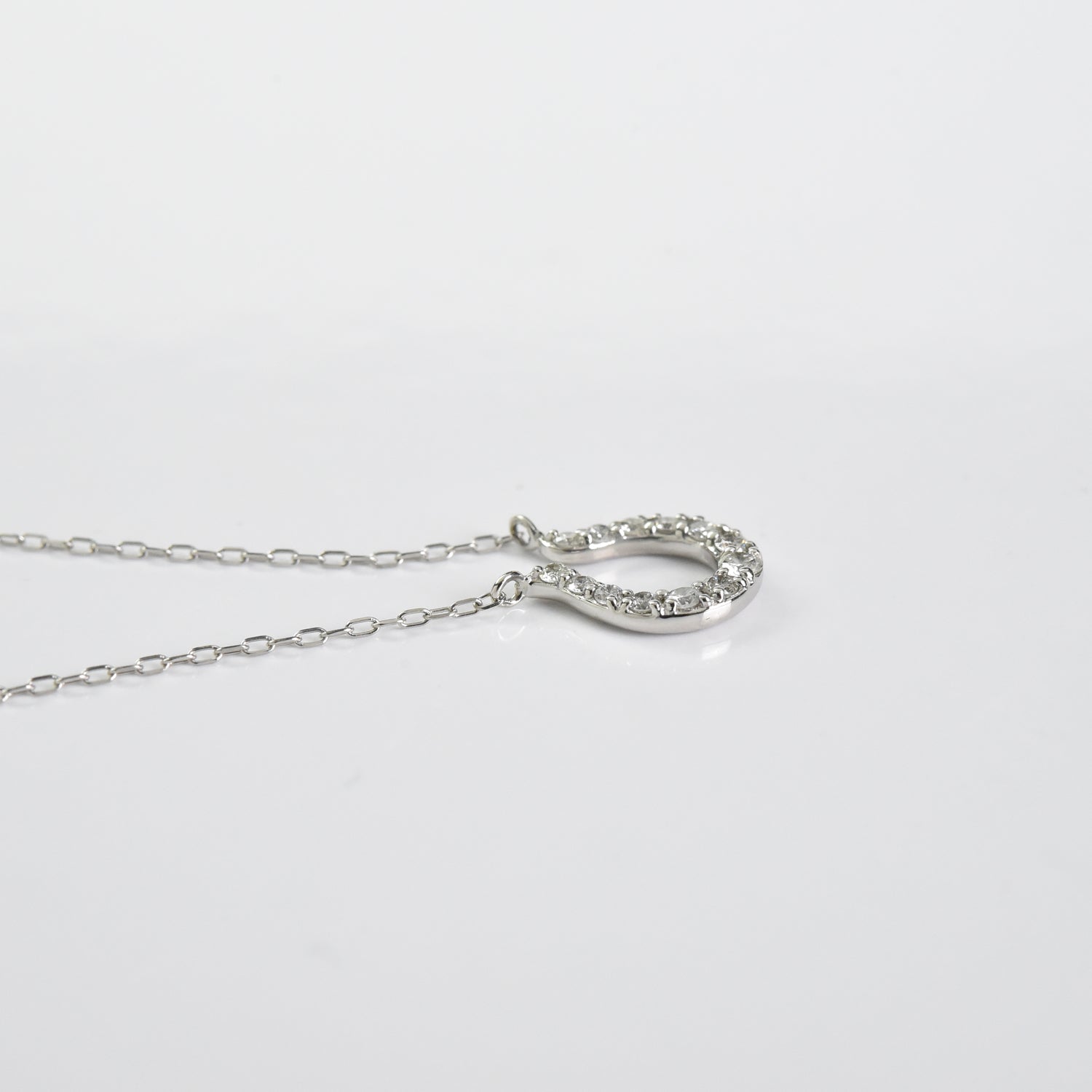 Diamond U Pendant with Chain