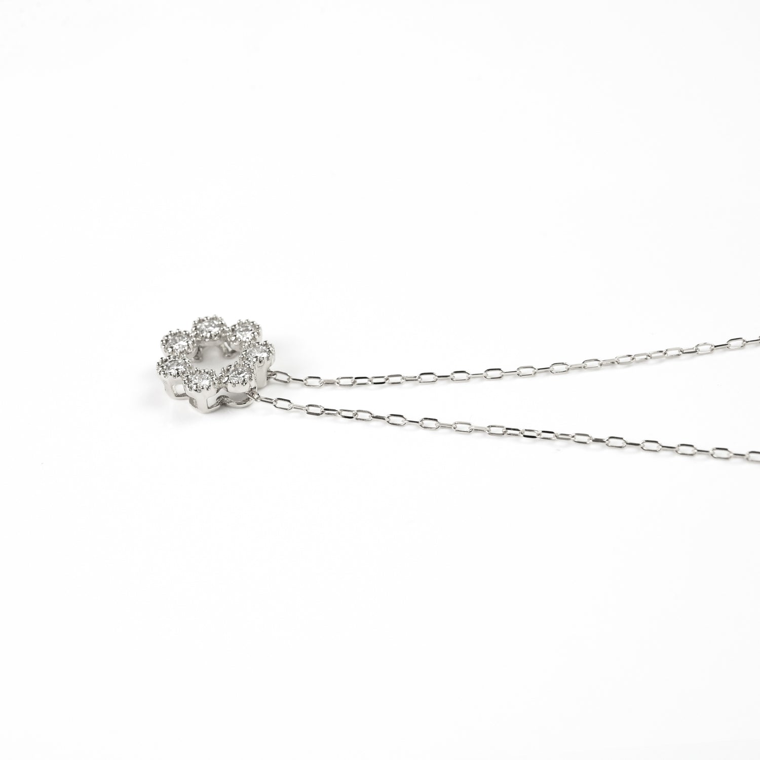 Diamond Round Pendant with Chain