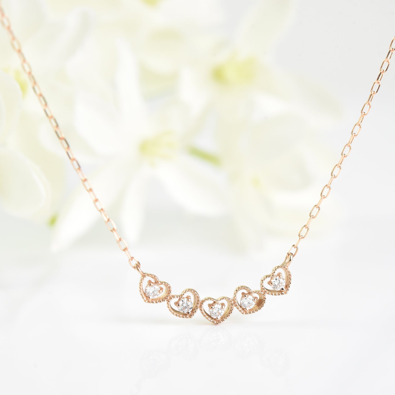 Diamonds Inside Hearts Pendant with Chain