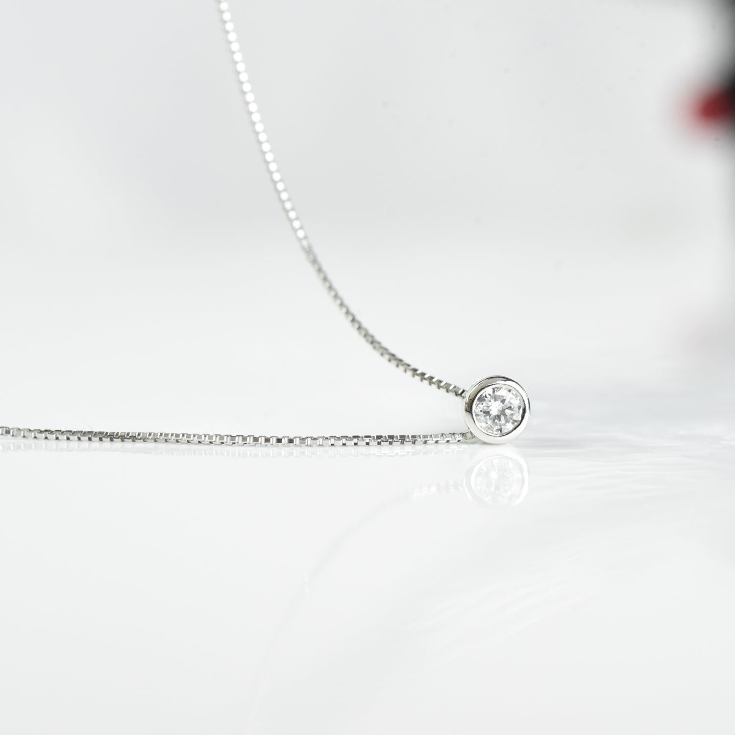 Single Diamond Pendant with Chain