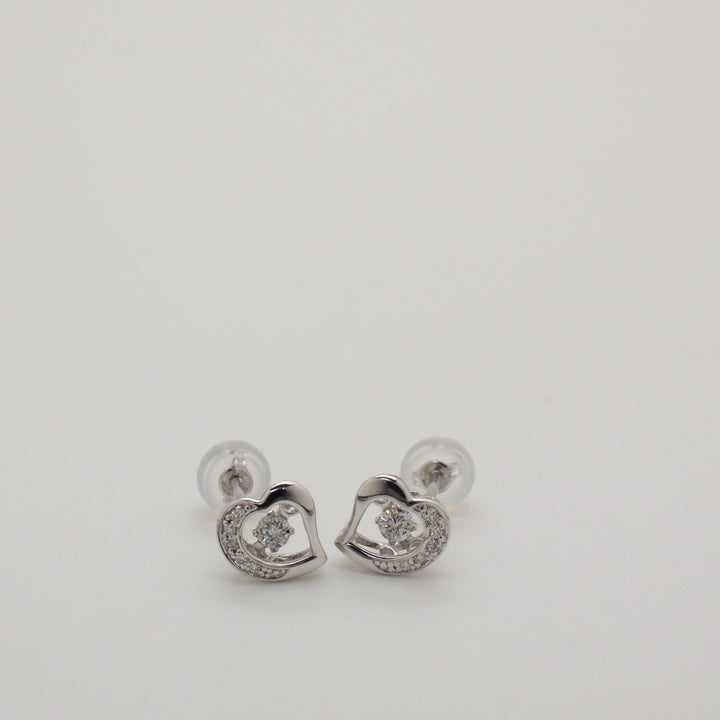 Heart Diamond Halo Earring