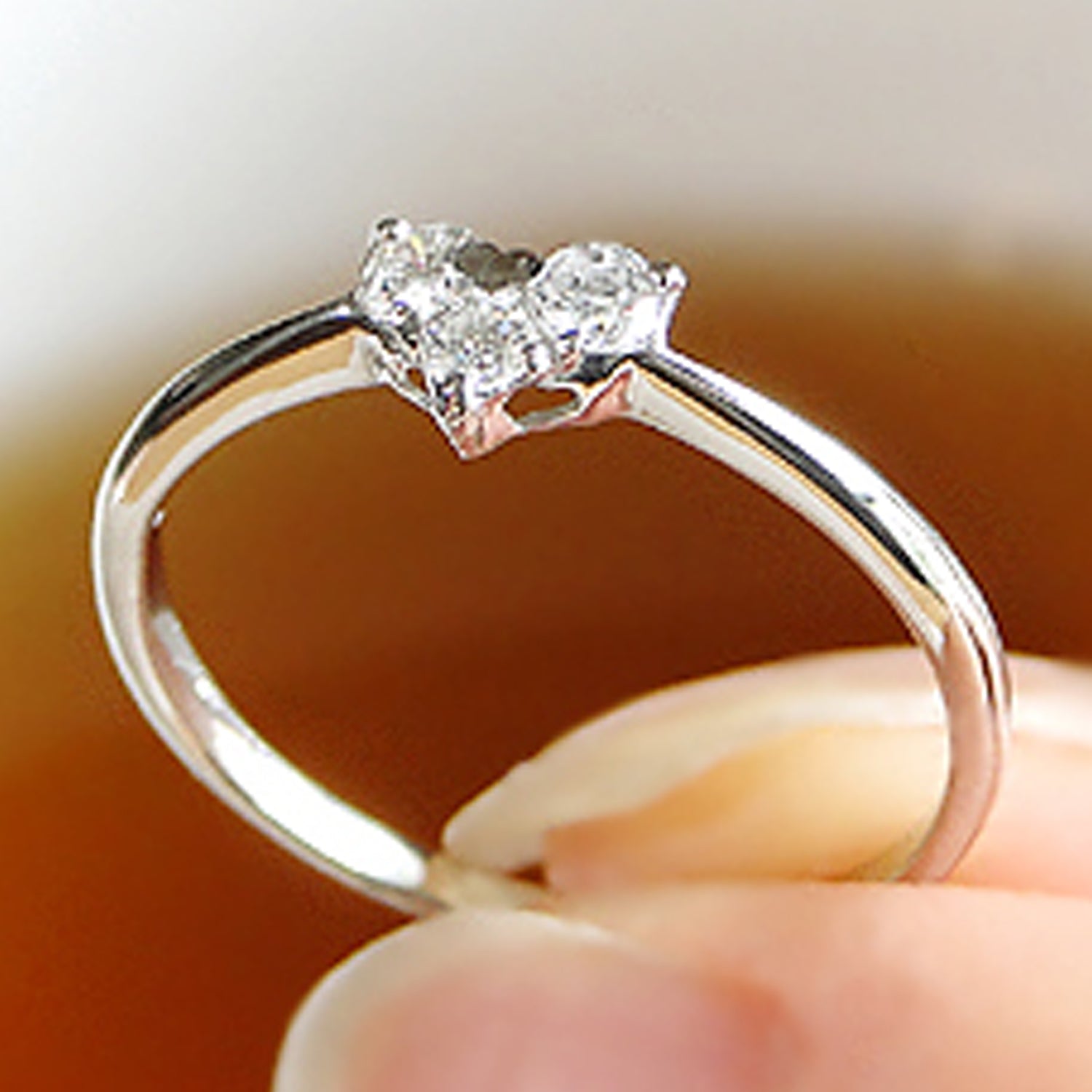 3 Diamond Heart Ring