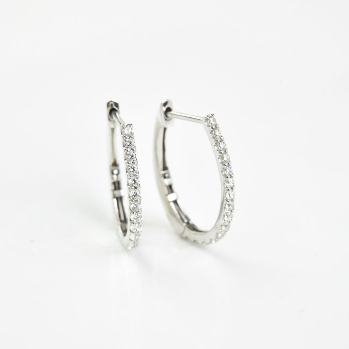 Diamond Line Hoop Earrings