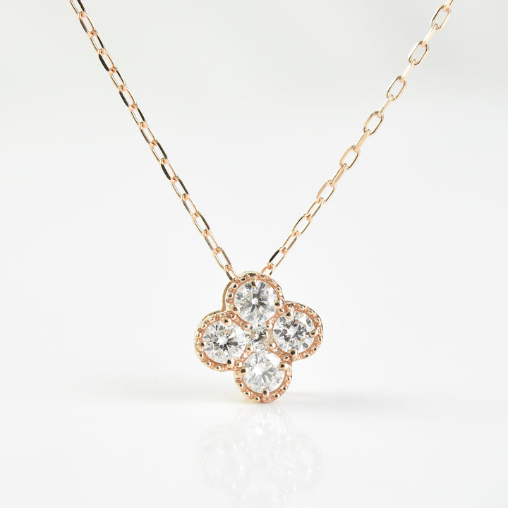 5 Diamonds Flower Pendant with Chain