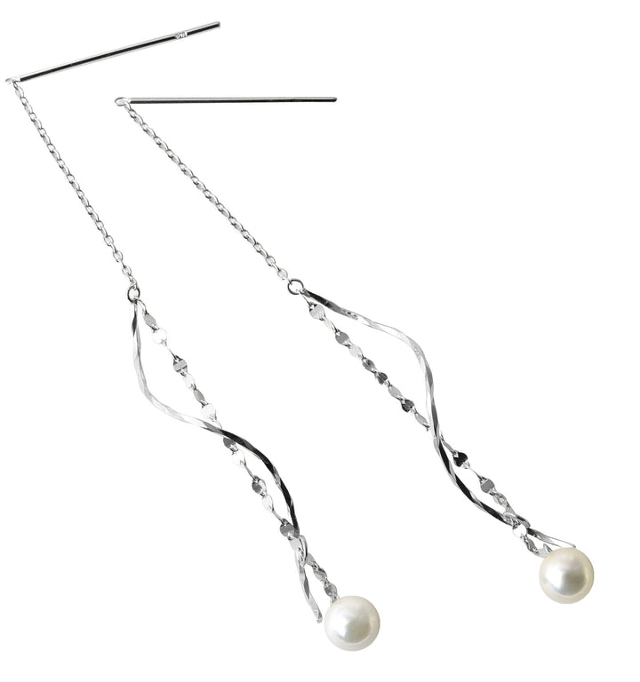 Pendulum and Pearl Dangling Earrings