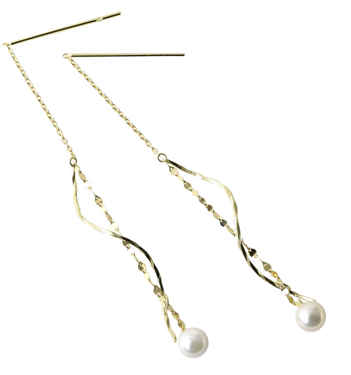 Pendulum and Pearl Dangling Earrings