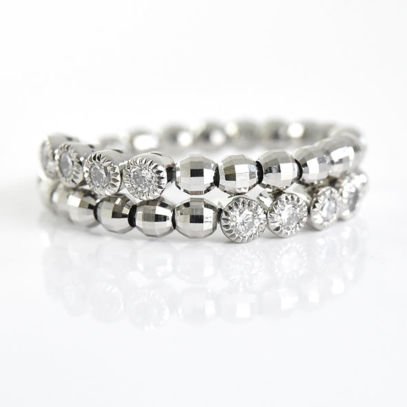 Diamond N Bead Ring