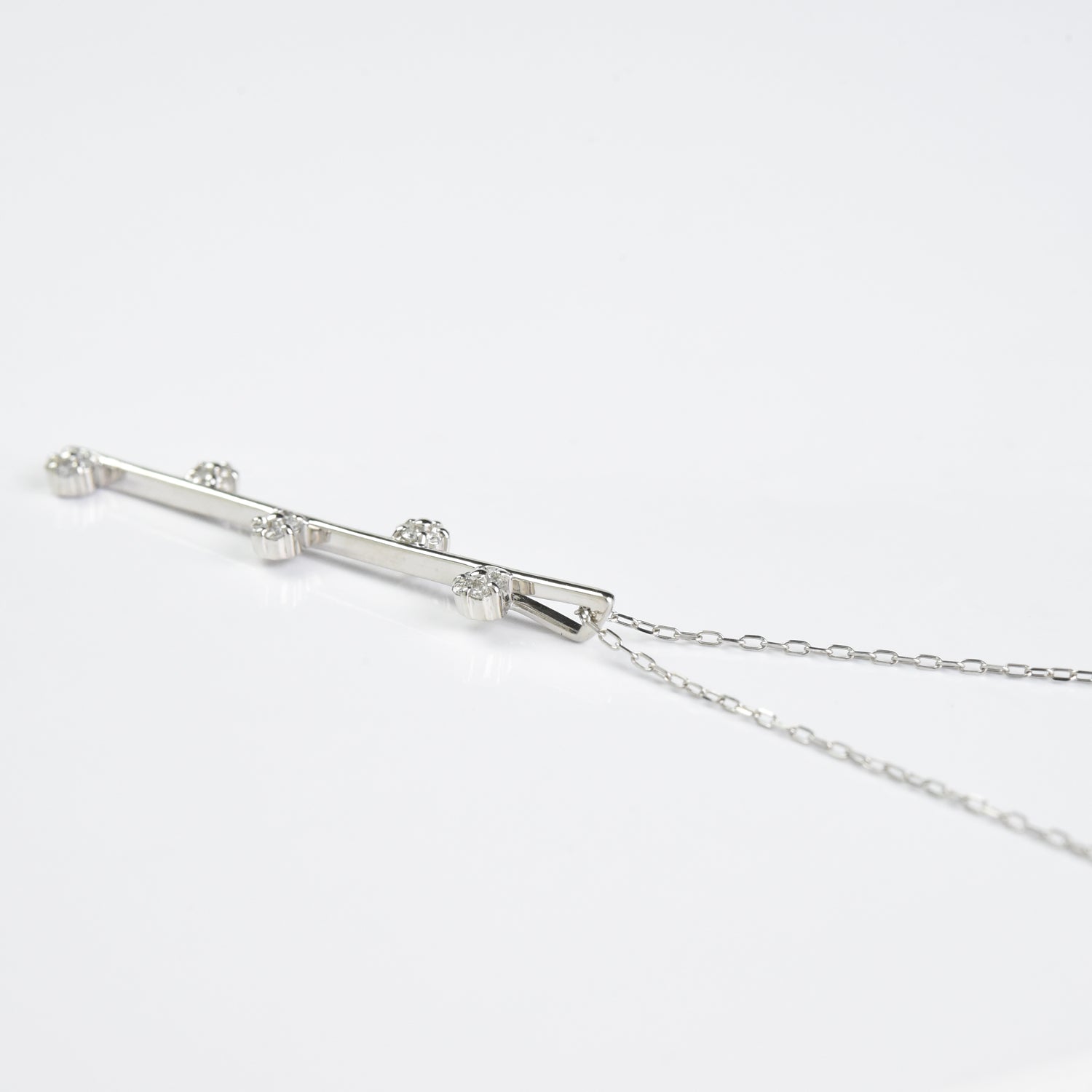 Needle Line N Diamond Pendant with Chain