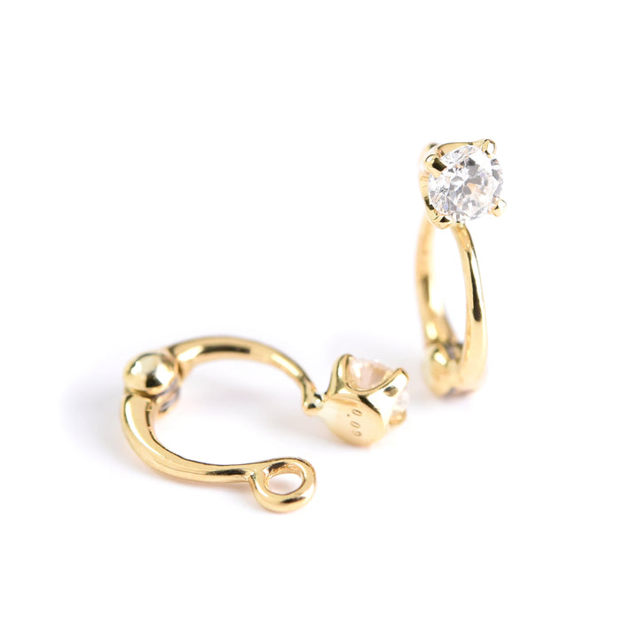 Single Diamond Hoop Earring