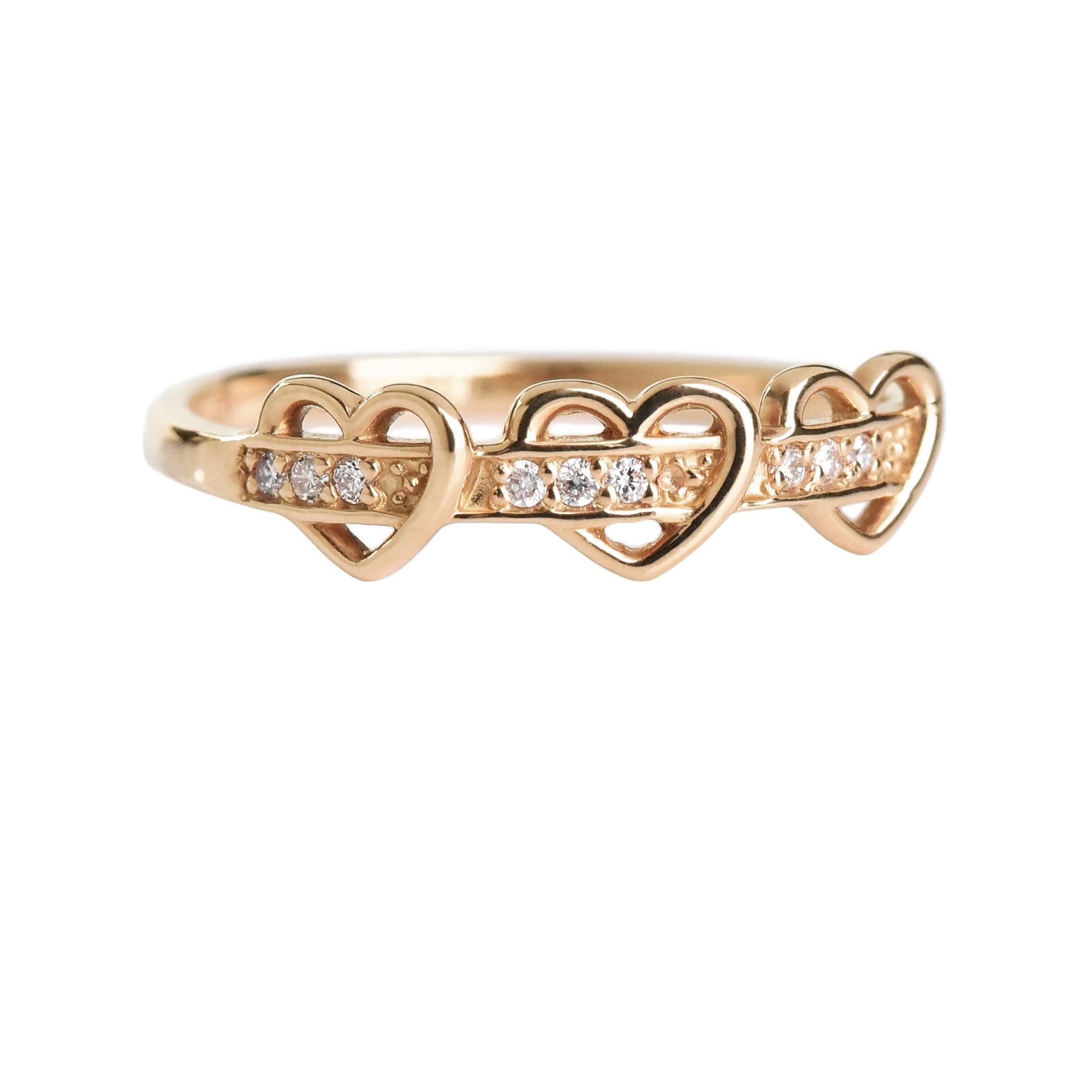 3 Heart in Diamond Ring