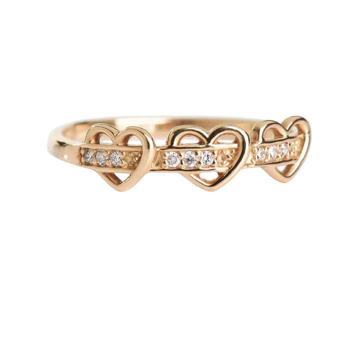 3 Heart in Diamond Ring