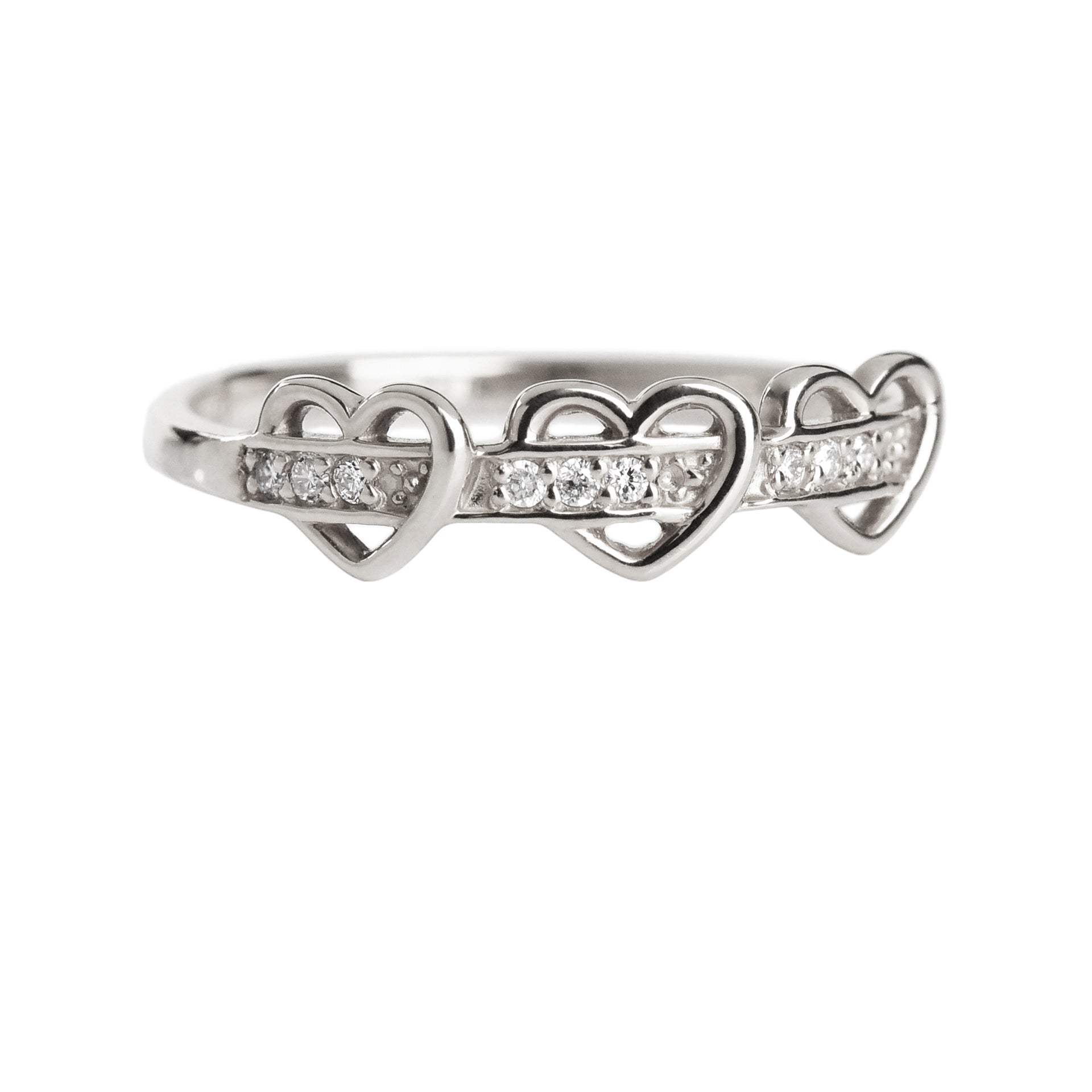 3 Heart in Diamond Ring