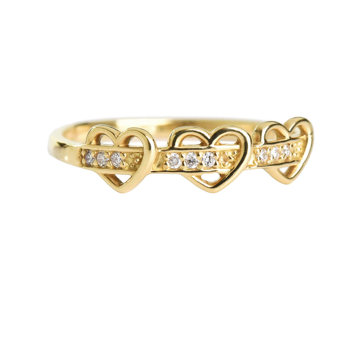 3 Heart in Diamond Ring