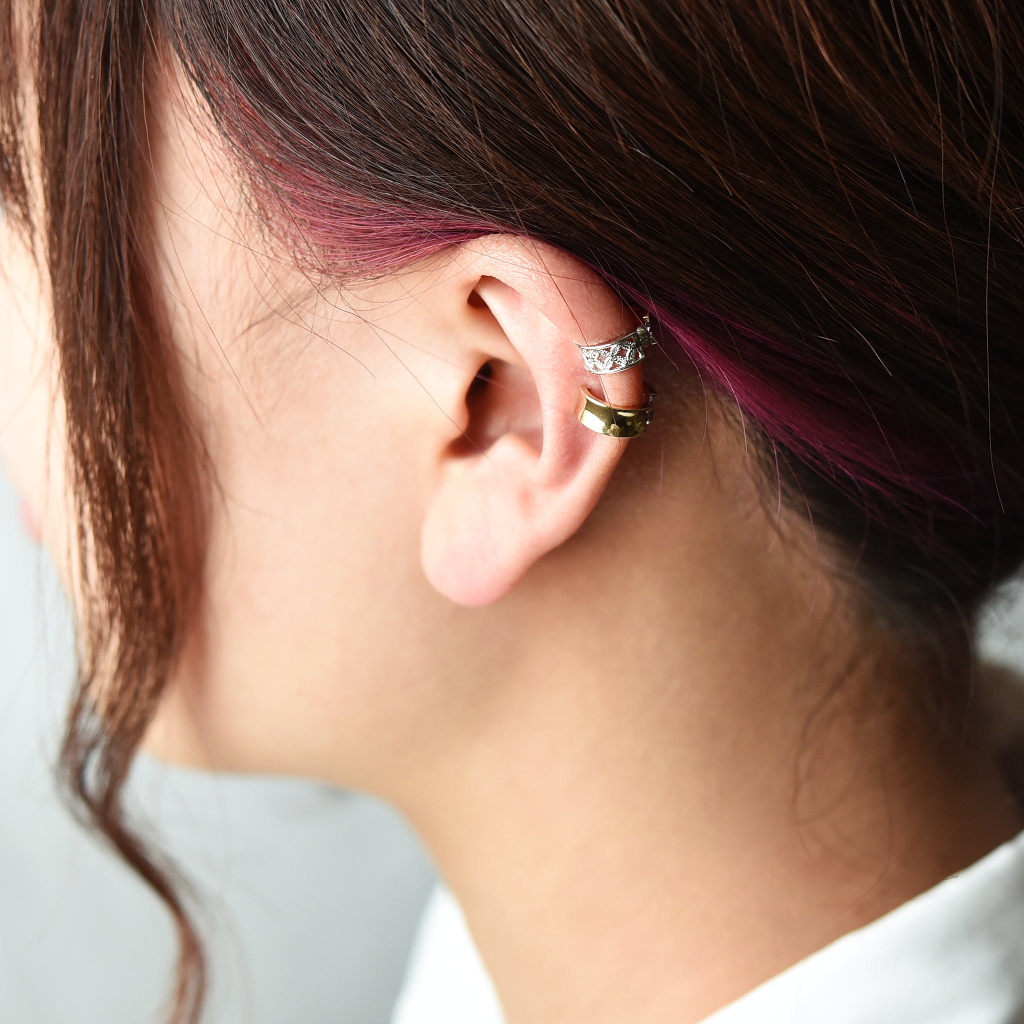 2 Color Flower Ear Cuffs