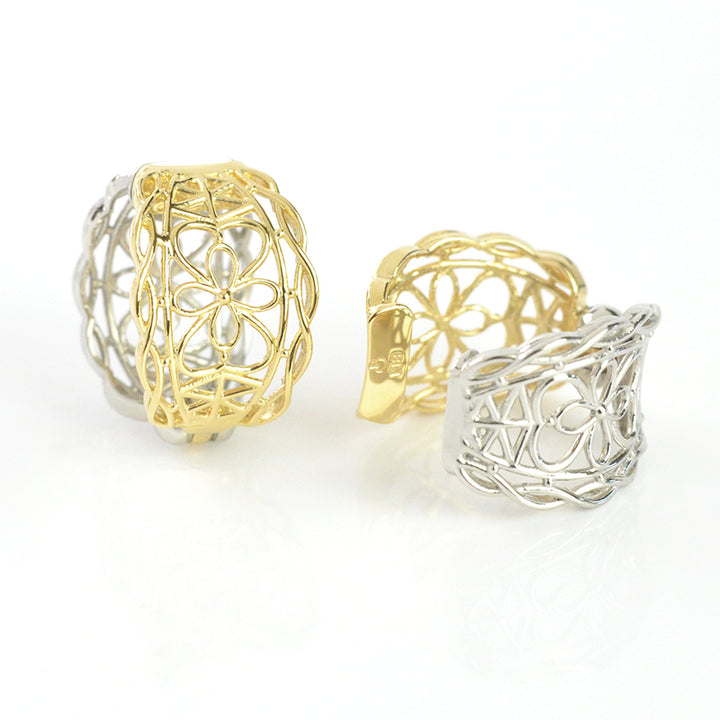 Flower Mesh Hoop Earrings
