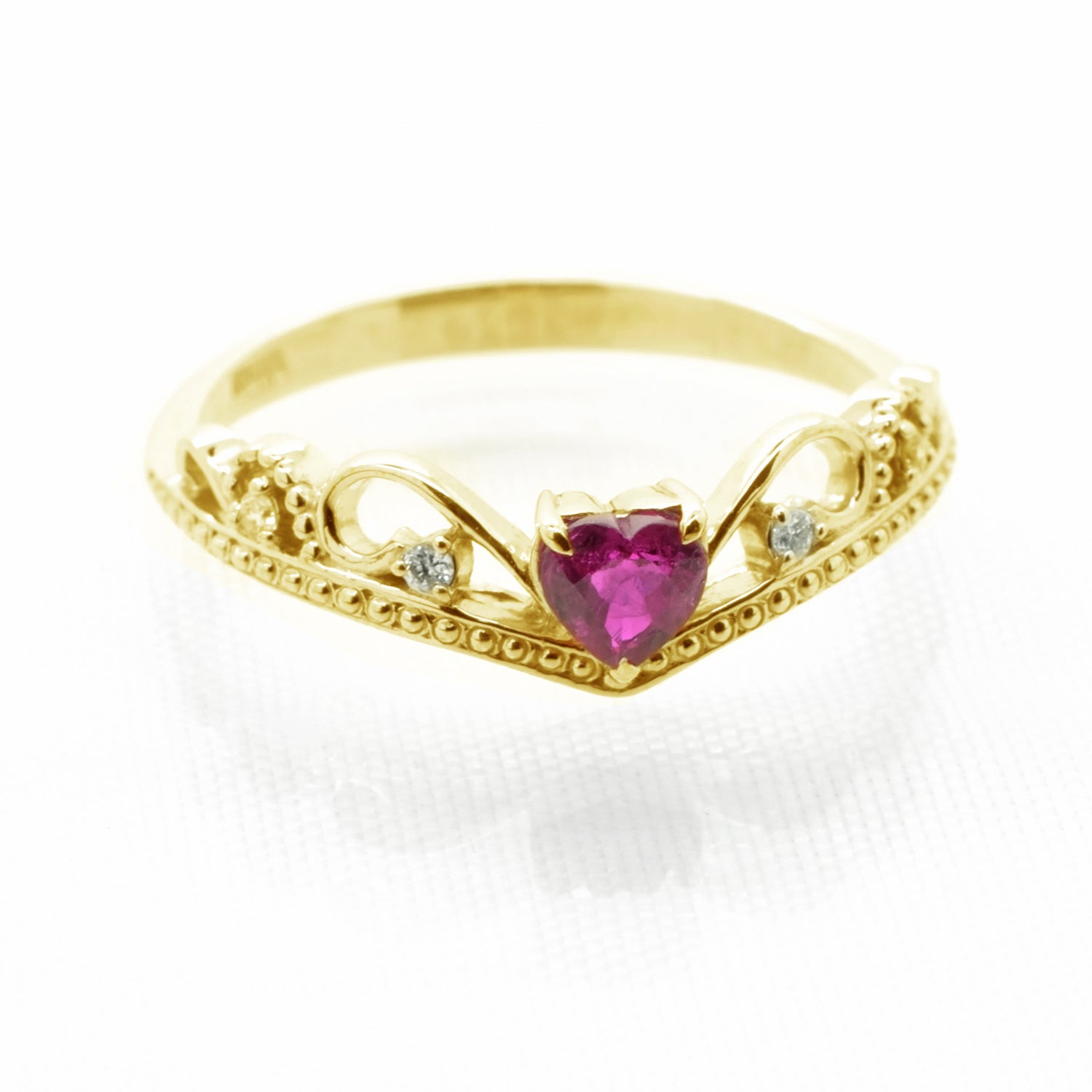 Ruby Heart Venetian Ring
